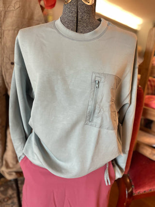 SMOKY BLUE MODAL STYLISH CREWNECK MONO B