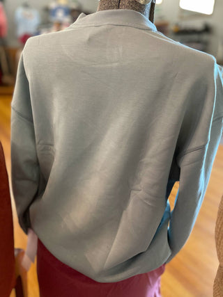 SMOKY BLUE MODAL STYLISH CREWNECK MONO B