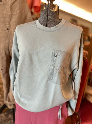 SMOKY BLUE MODAL STYLISH CREWNECK MONO B