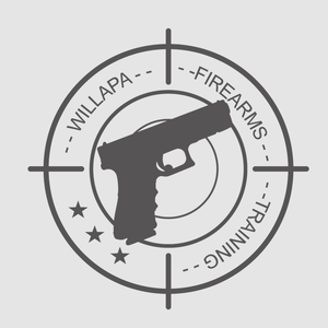 Target logo with gun in the middle Willapa Firearms Training gear