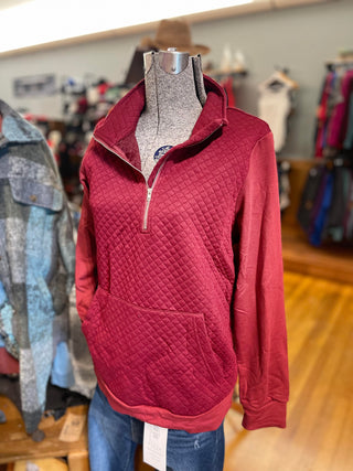 maroon textured hoodie
