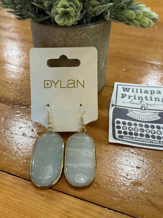 RYLIE EARRINGS WATER BLUE GREEN STONE GOLD