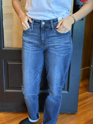 JUDY BLUE CLASSIC SLIM CUFFED JEANS