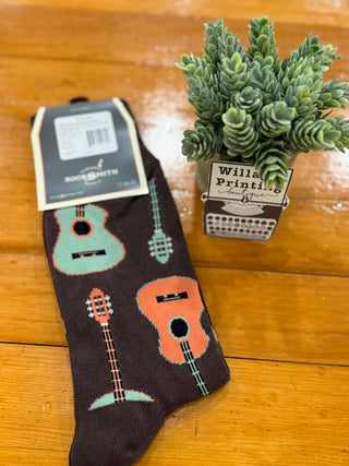 ADULT MUSIC ROCKS GUITAR SOCKS