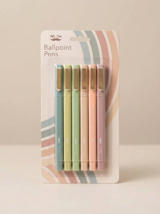 BEAUTIFUL BLACK PENS 6 PACK FAST DRY MR. PEN