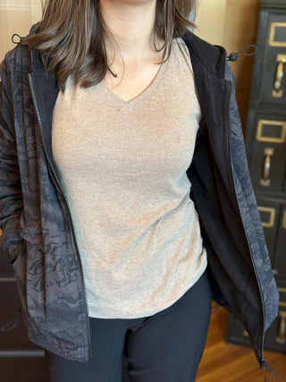 DARK MARBLE BLACK FLEECE LINED ACTIVE JACKET MONO B