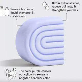 KITSCH PURPLE TONING SHAMPOO BAR WITH BIOTIN  FOR BLONDE, GREY & COLOR-TREATED HAIR