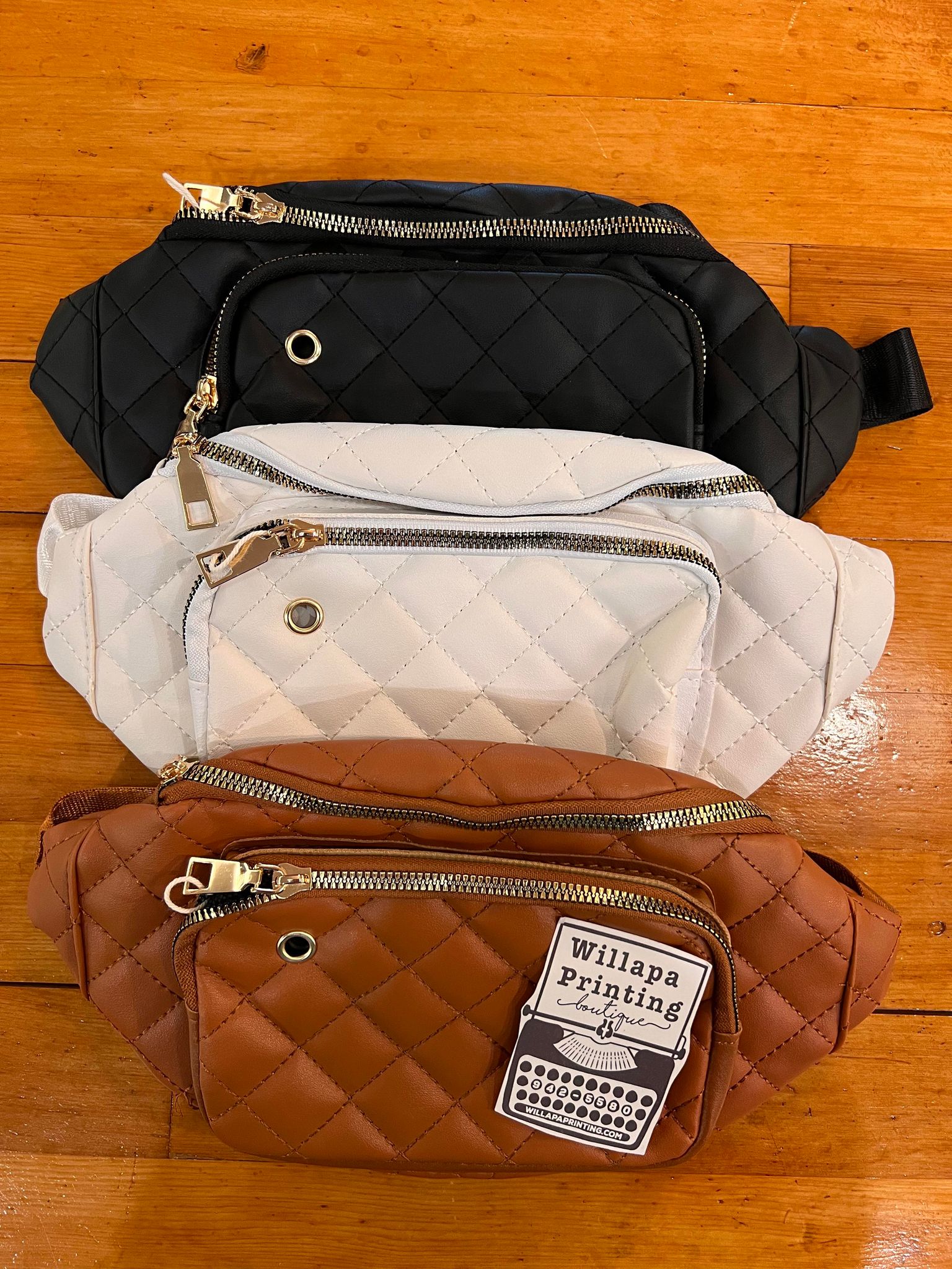 QUILTED SLING BUM BAG- 3 COLORS