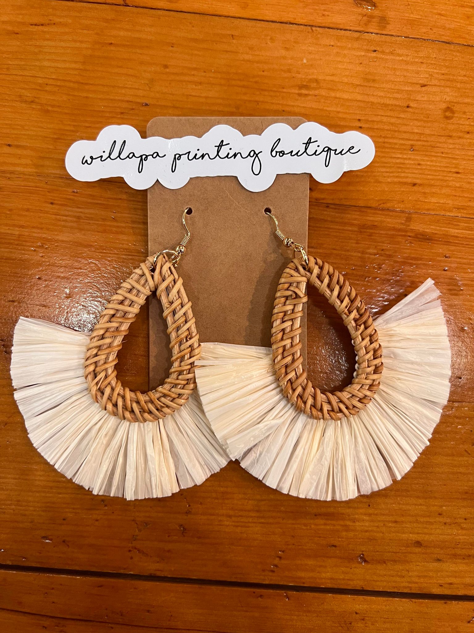 BOHO STRAW FRINGE EARRINGS