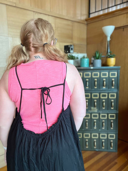 BLACK WIDE LEG LOW BACK STRAPPY JUMPSUIT