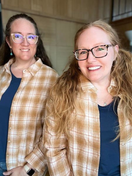 MUSTARD AND RED PLAID BUTTON DOWN SHACKET