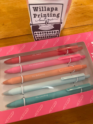Mugsby - Favorite Teacher Pen Set Edition, Pens, Pen Set, Funny Pens