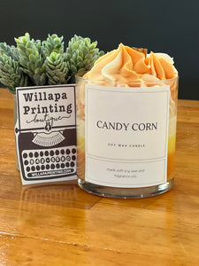 CANDY CORN 12OZ WOOD WICK SOY CANDAL