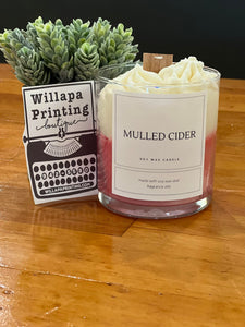 MULLED CIDER 12OZ WOOD WICK SOY CANDAL