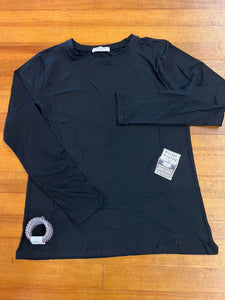 BLACK LONG SLEEVE LEGGINGS MATERIAL ZENANA TEE