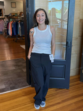 ESSENTIAL ZIPPERED CARGO PANTS BLACK MONO B