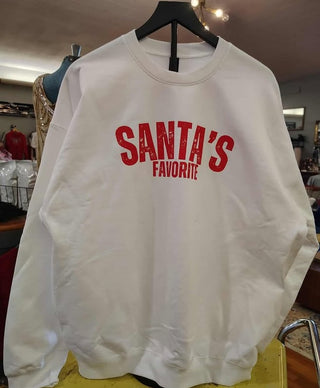 Santa Favorite Crew Neck Sweatshirt - White