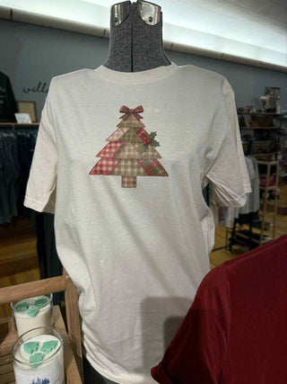 QUILTED CHRISTMAS TREE HOLIDAY T SHIRT