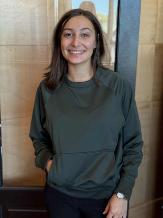 GREEN MICRO FLEECE STYLISH ACTIVEWEAR CREWNECK MONO B
