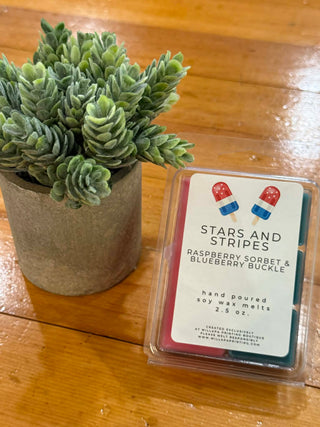 STARS AND STRIPES #WPB BLUEBERRY RASPBERRY 2.5 OZ SOY WAX MELTS BRICK