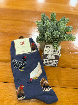 ADULT CRAZY CHICKEN LADY SOCKS