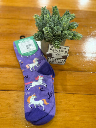 KIDS UNICORN PURPLE FANTASY SOCKS