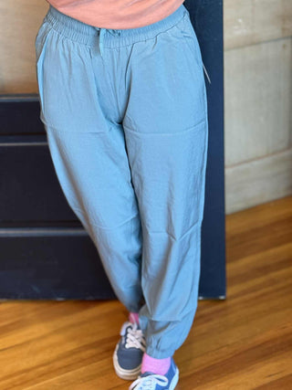 CUFFED ESSENTIAL HIGHWAIST JOGGER  BLUE MONO B