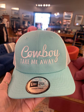 Cowboy Take Me Away Teal Trucker Hat