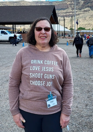 COFFEE, JESUS,  JOY and GUNS COYOTE BROWN VINTAGE WASH FLEECE HOODIE (Copy)