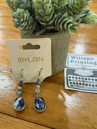 MAGGIE TEARDROP EARRINGS BLUE GOLD