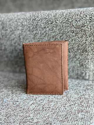 SLIM GENUINE BROWN LEATHER BI-FOLD WALLET