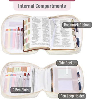 BIBLE COVER AND 24 PIECE JOURNALING KIT TABS, PENS & HIGHLIGHTERS