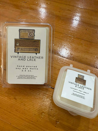 VINTAGE LEATHER AND LACE #WPB 1.5 OZ SOY WAX MELTS BRICK