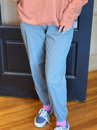 CUFFED ESSENTIAL HIGHWAIST JOGGER  BLUE MONO B