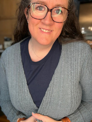 MEADOW BLUE TEXTURED CARDIGAN WITH POCKETS