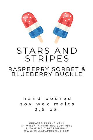 STARS AND STRIPES #WPB BLUEBERRY RASPBERRY 2.5 OZ SOY WAX MELTS BRICK