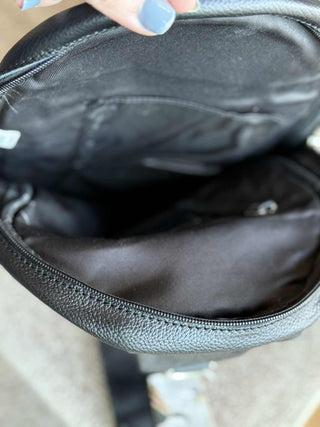 MONTANA TOOLED GENUINE BLACK LEATHER CHEST BAG CROSS BODY