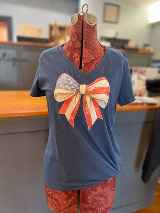 AMERICAN BOW FLAG T-SHIRT PATRIOTIC TEE!