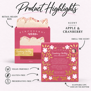 Holiday Cranberry Chutney Stocking Stuffer Vegan Boxed Soap