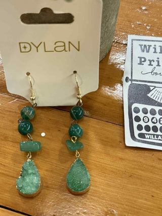 ELYSE TEARDROP EARRINGS GREEN JADE STONE GOLD