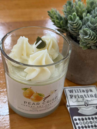 PEAR CRISP #WPB ARTISAN WHIPPED 10 OZ SOY CANDLE WITH INCLUSIONS