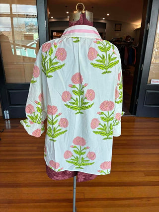 WILD FLOWER 3/4 SLEEVE BLOUSE