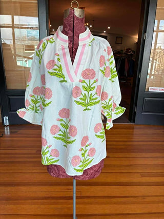 WILD FLOWER 3/4 SLEEVE BLOUSE