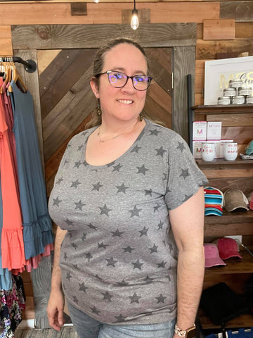 GREY STAR SHIRT- PLUS/REG