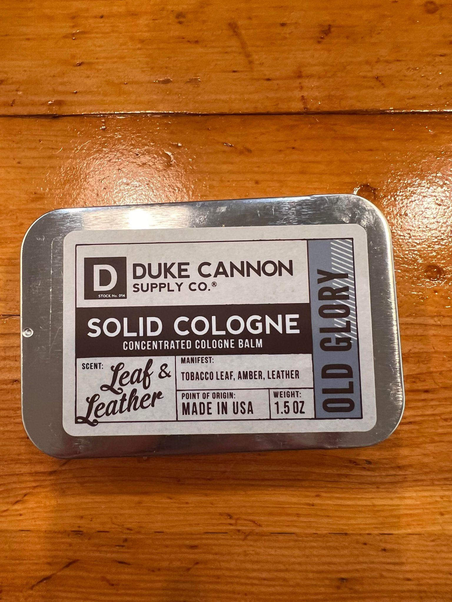 DUKE CANNON SOLID COLOGNE IN THE SCENT OLD GLORY