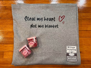 STEAL MY BLANKET NOT MY HEART OVERSIZED VALENTINE'S DAY BLANKET