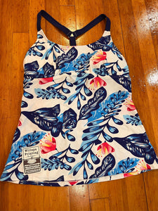 NAVY FLORAL PRINT TANKINI TOP