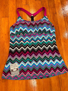 BRIGHT CHEVRON PRINT TANKINI TOP