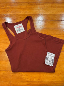DARK RUST BASIC RIBBED ZENANA TANK TOP