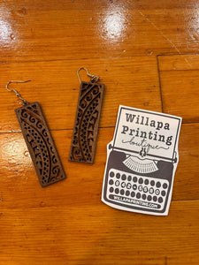 LASER CUT WOOD DROP EARRINGS